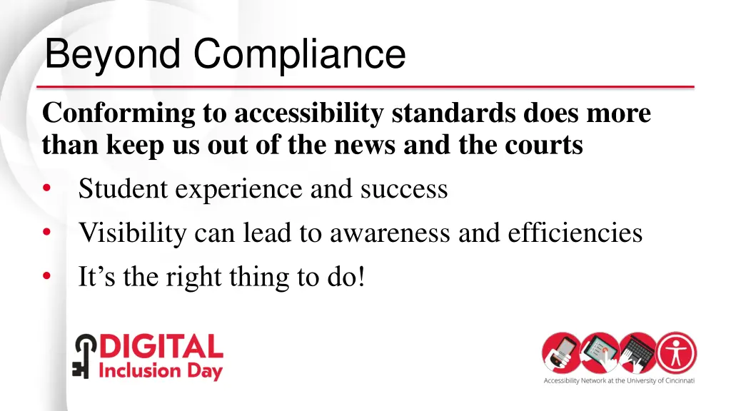 beyond compliance