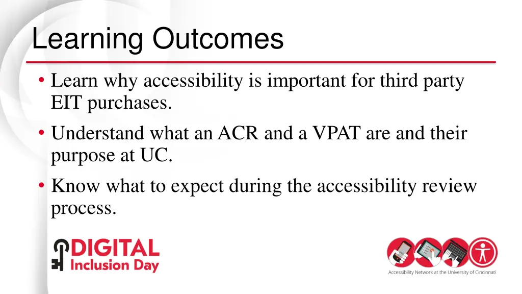 learning outcomes