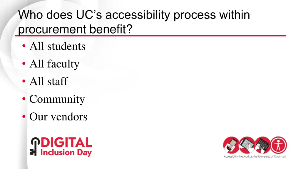 who does uc s accessibility process within