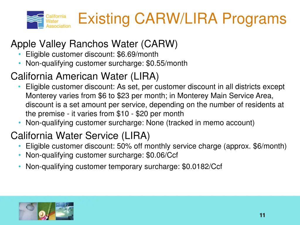existing carw lira programs