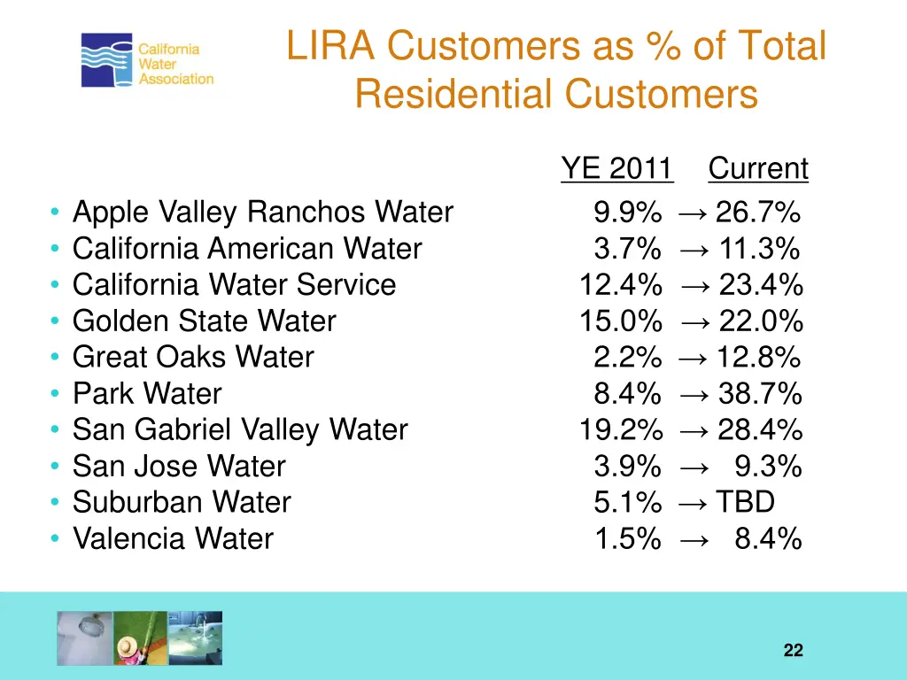 lira customers as of total residential customers