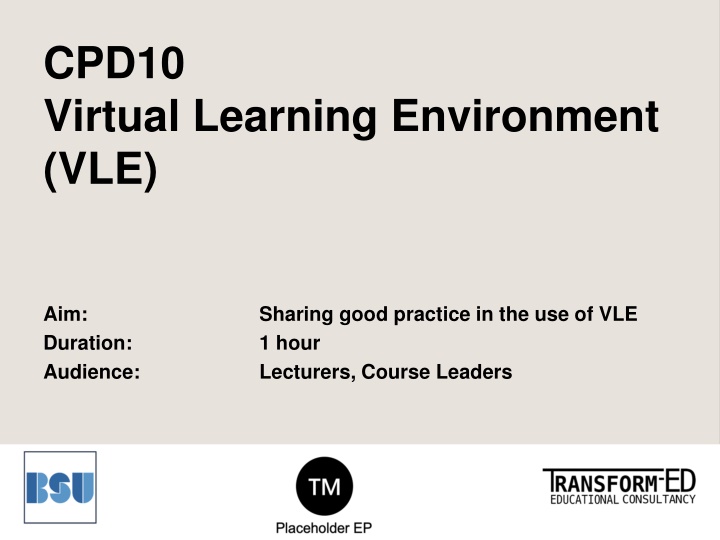 cpd10 virtual learning environment vle