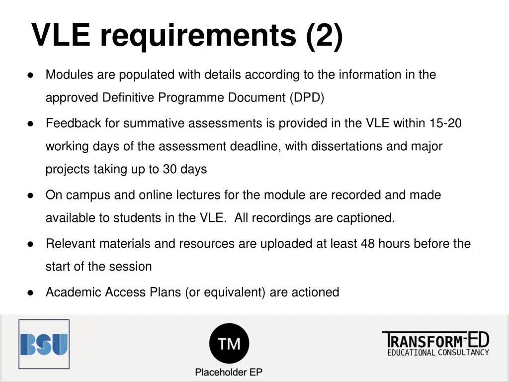 vle requirements 2