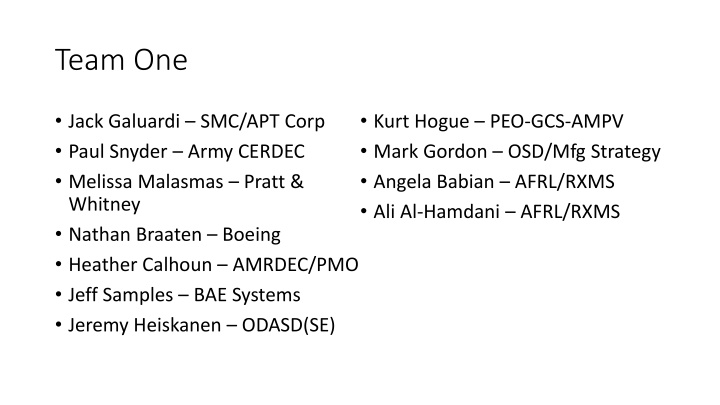 team one