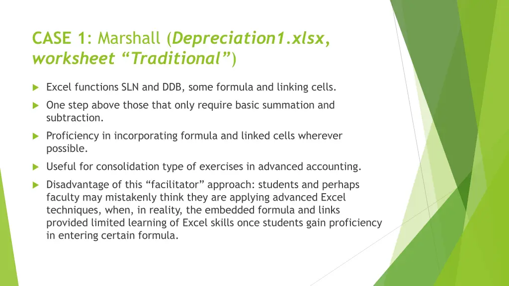 case 1 marshall depreciation1 xlsx worksheet