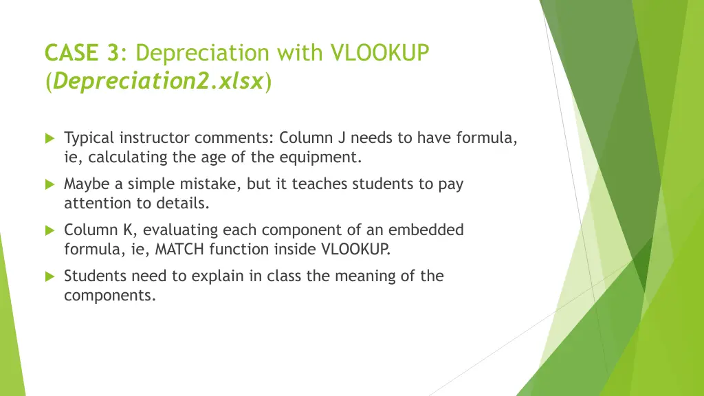 case 3 depreciation with vlookup depreciation2