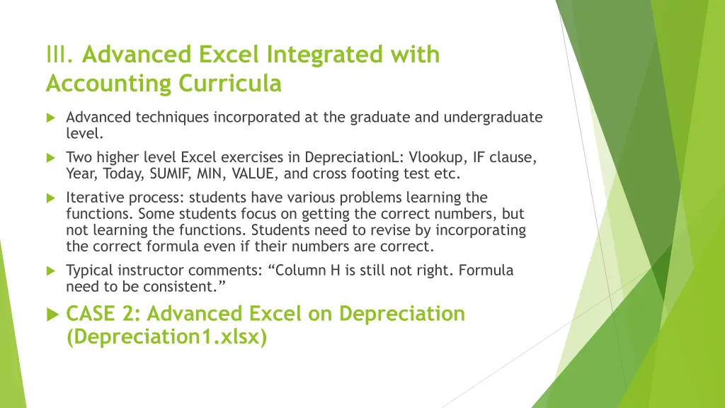 iii advanced excel integrated with accounting