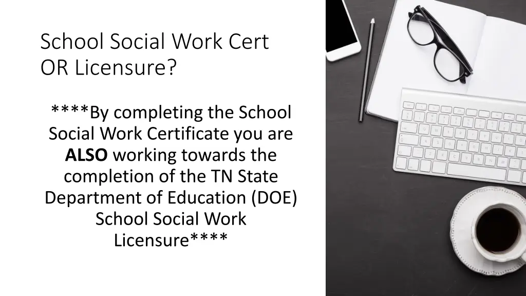 school social work cert or licensure