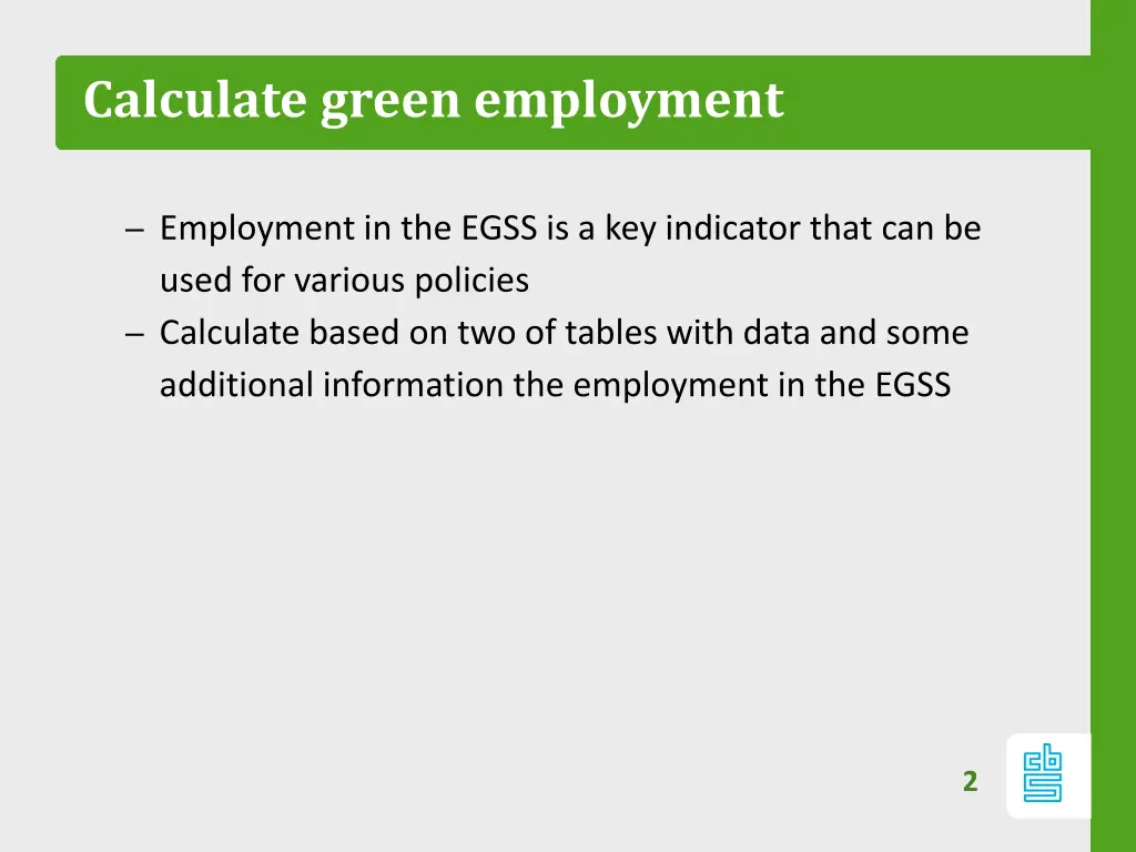 calculate green employment