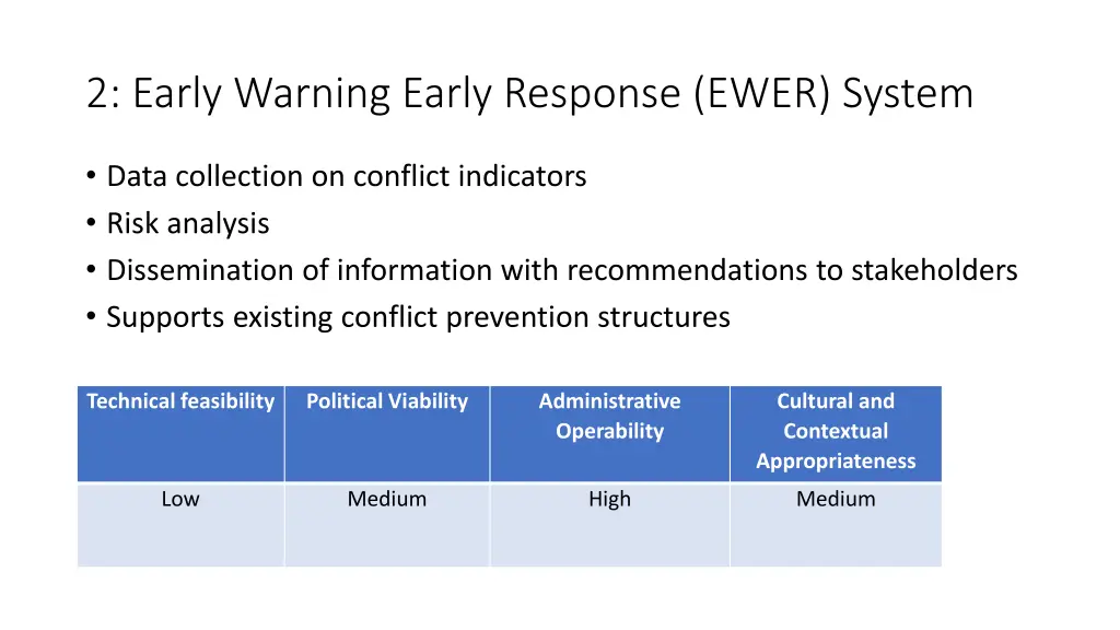 2 early warning early response ewer system