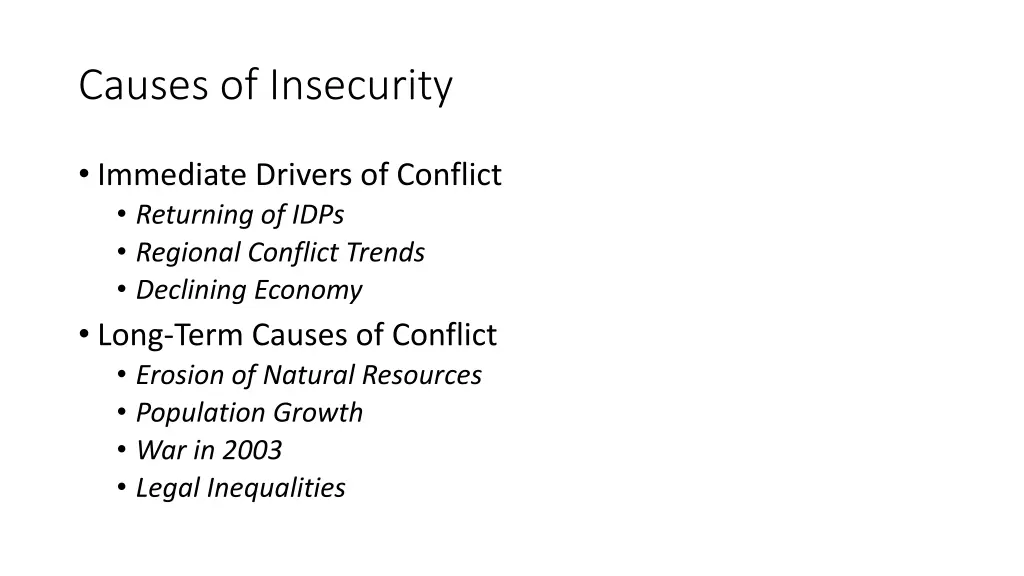 causes of insecurity