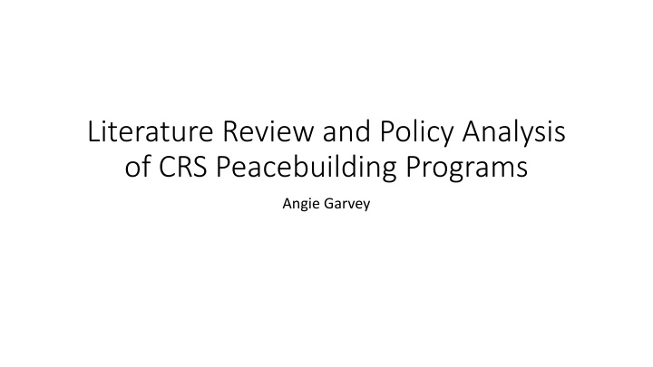 literature review and policy analysis