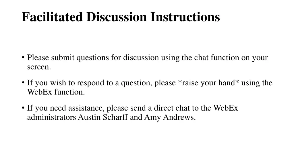facilitated discussion instructions