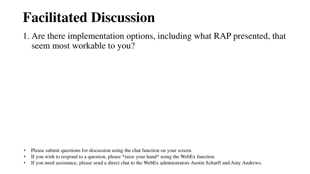 facilitated discussion