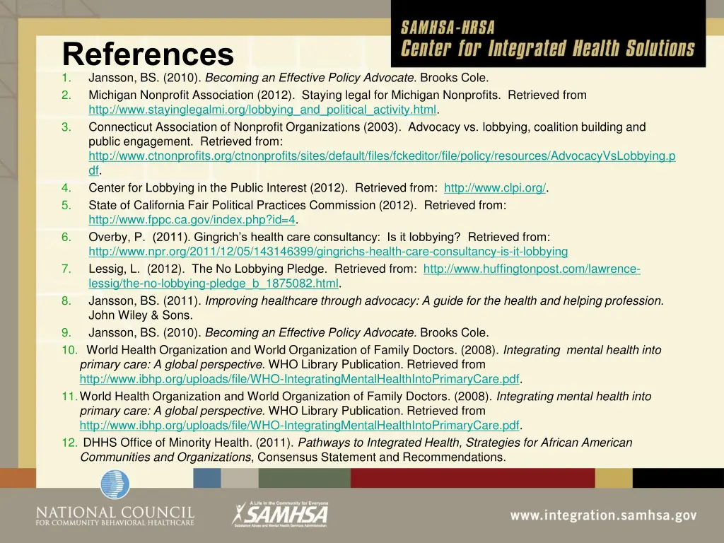 references 1 jansson bs 2010 becoming