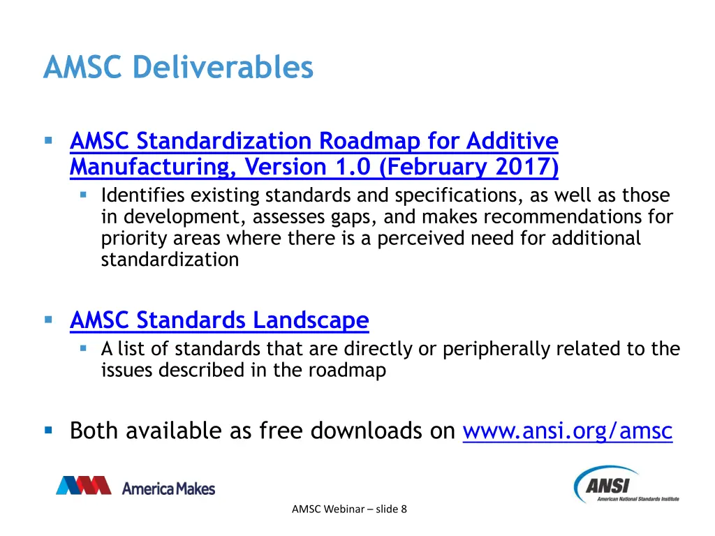 amsc deliverables