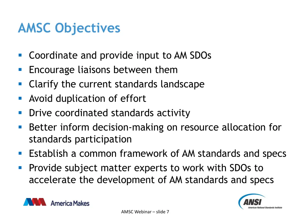 amsc objectives