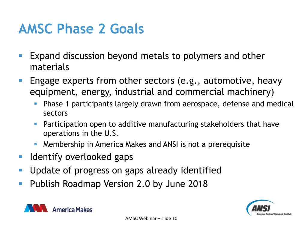 amsc phase 2 goals