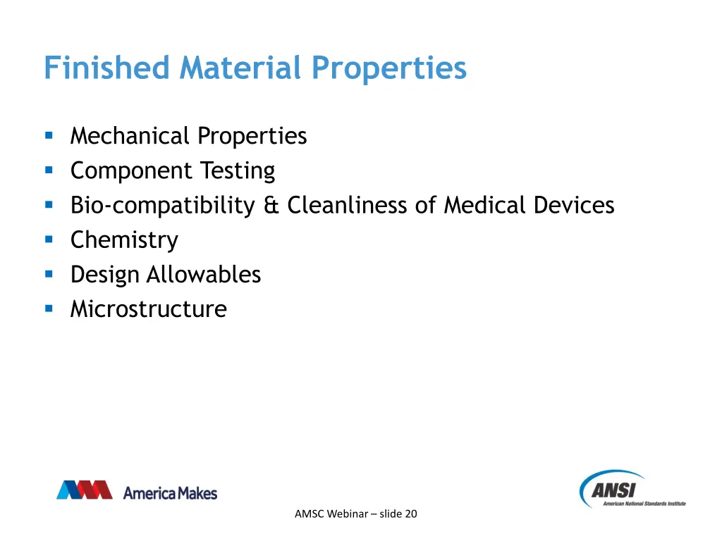 finished material properties