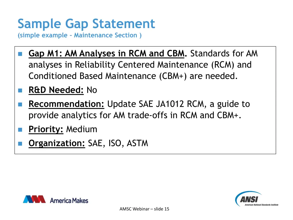 sample gap statement simple example maintenance