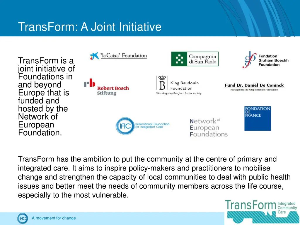 transform a joint initiative