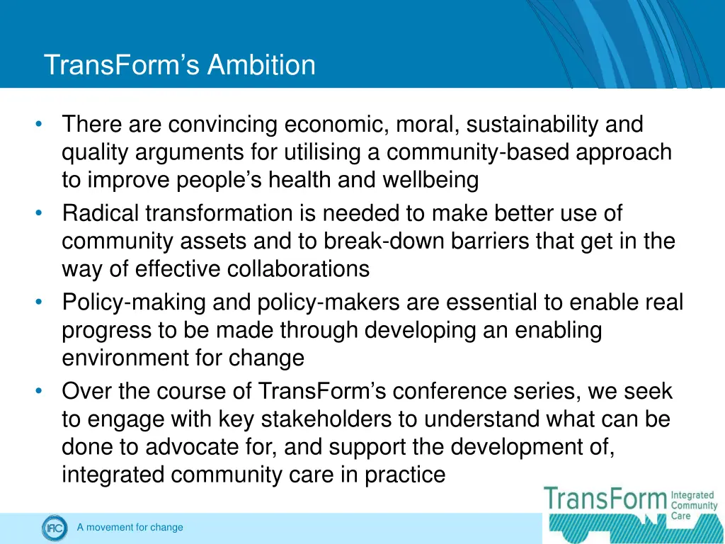 transform s ambition