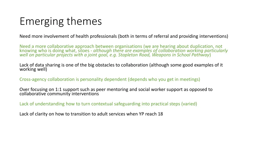 emerging themes
