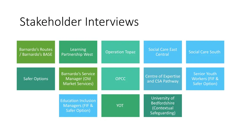 stakeholder interviews