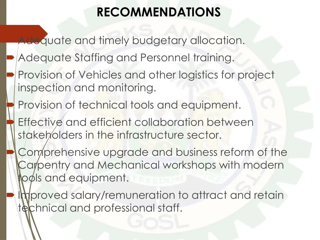 recommendations