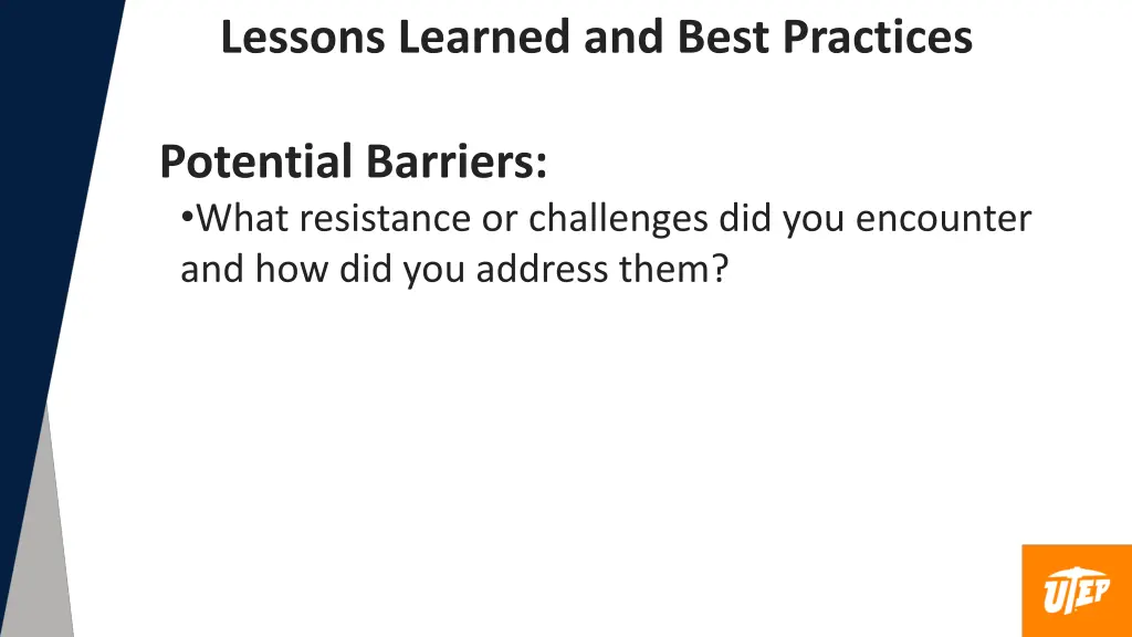 lessons learned and best practices 1