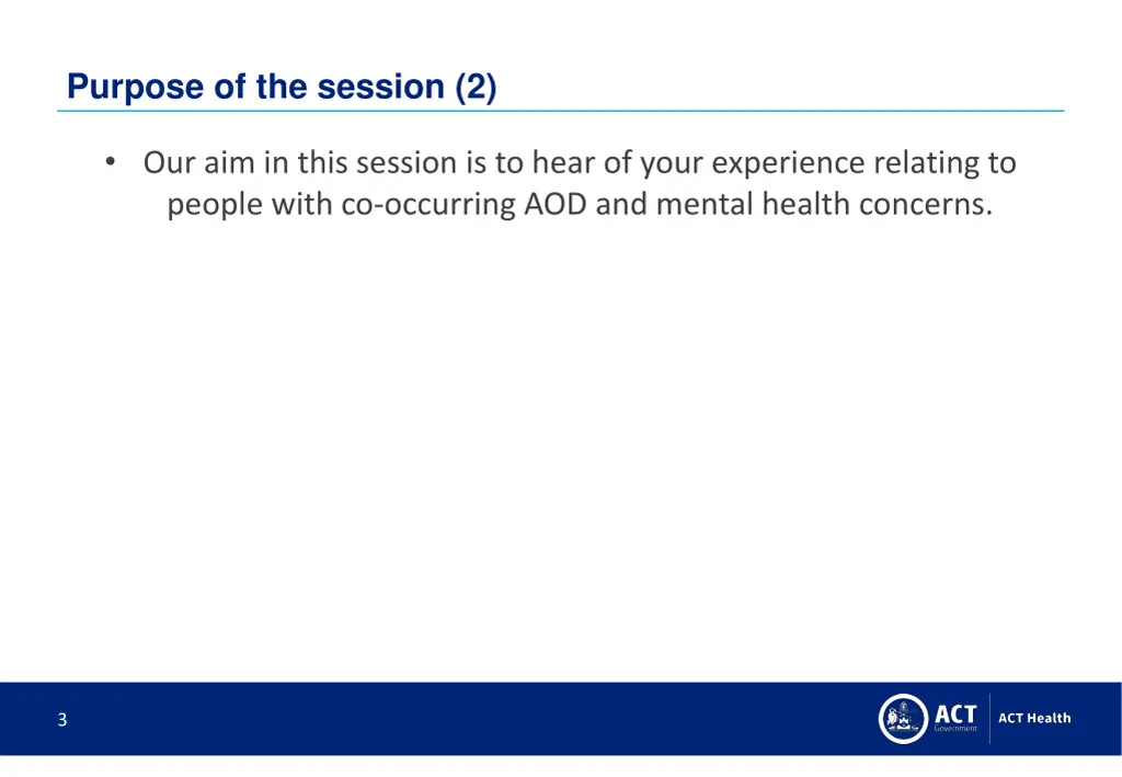purpose of the session 2