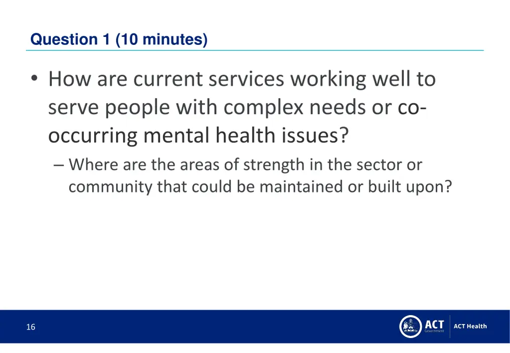 question 1 10 minutes