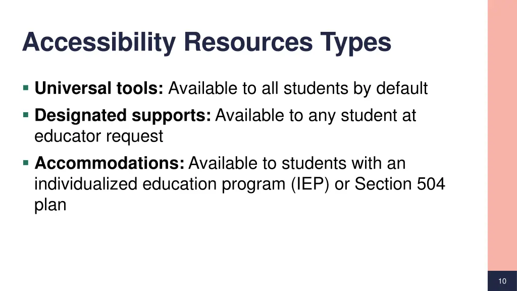accessibility resources types