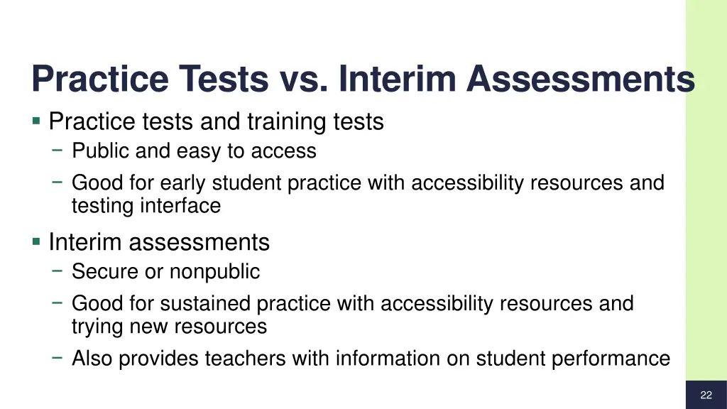 practice tests vs interim assessments practice