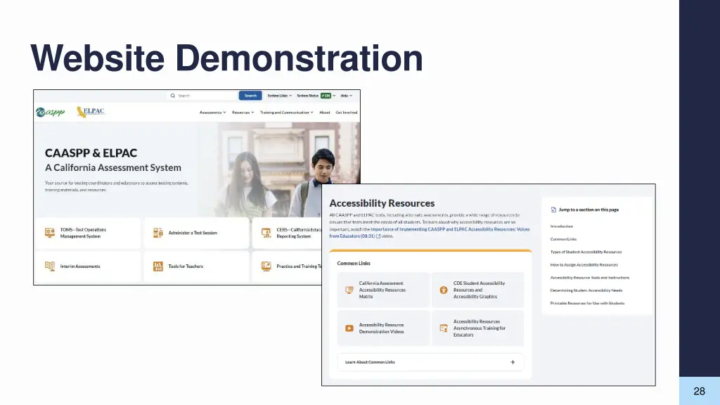 website demonstration