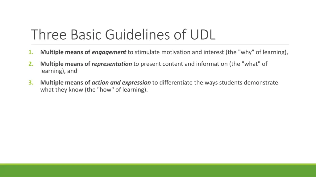 three basic guidelines of udl