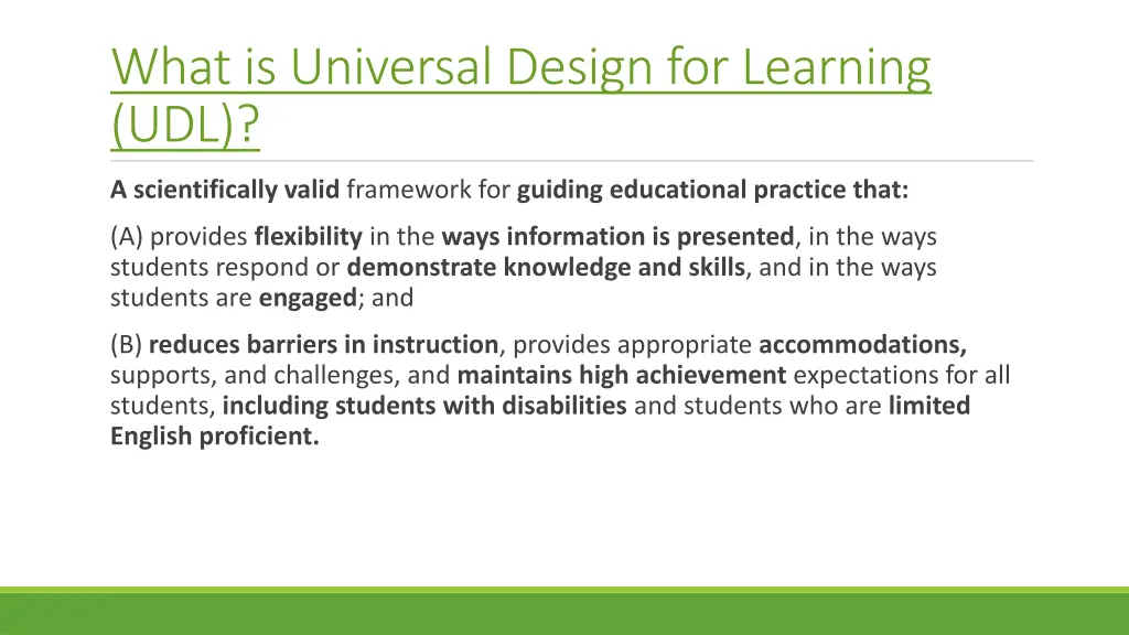 what is universal design for learning udl