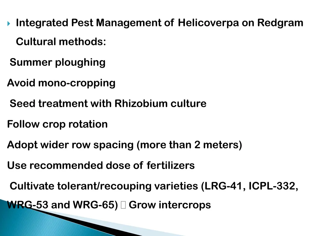 integrated pest management of helicoverpa