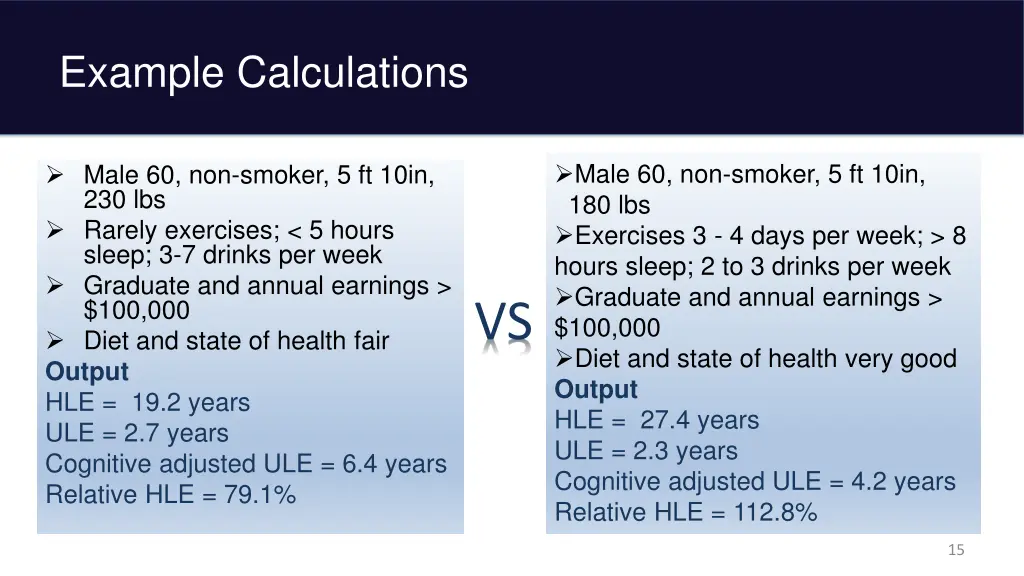 example calculations