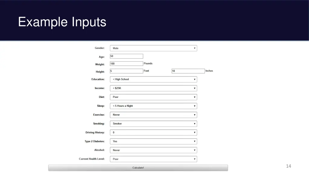 example inputs