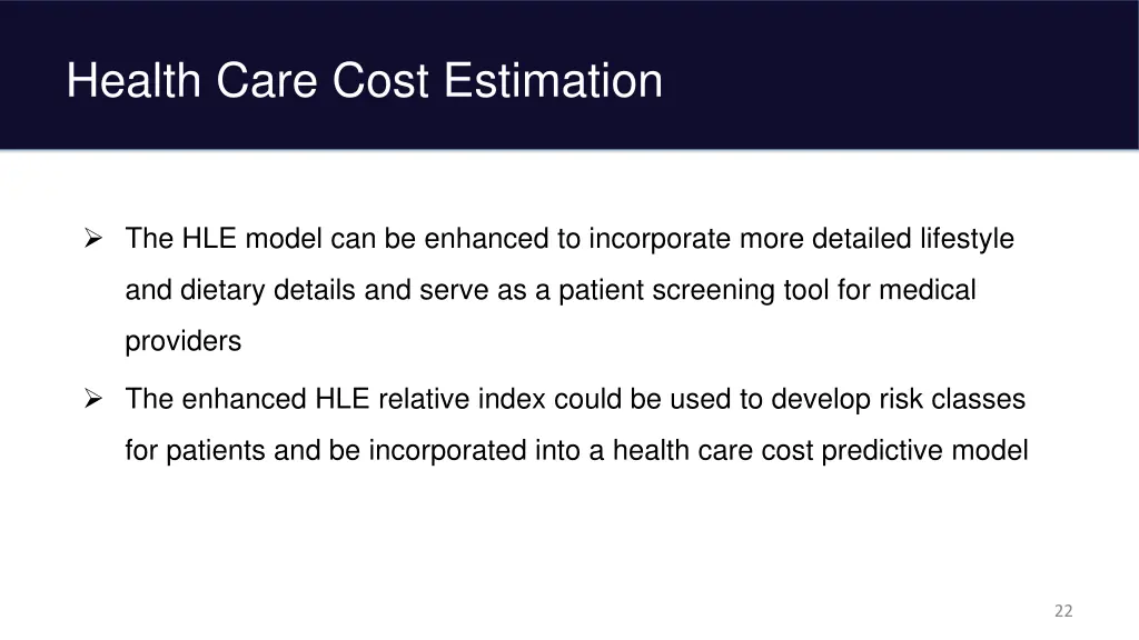 health care cost estimation