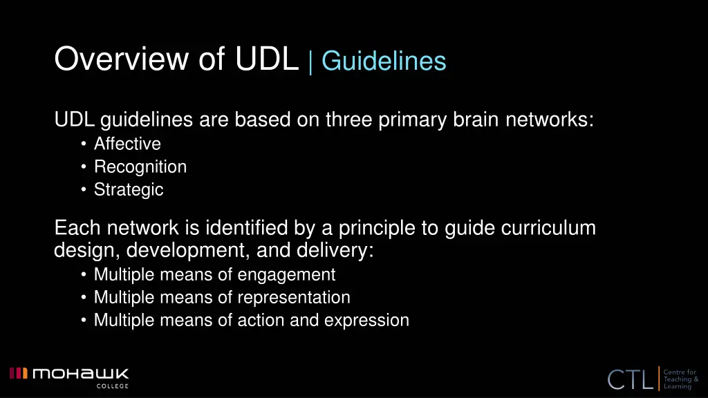 overview of udl guidelines