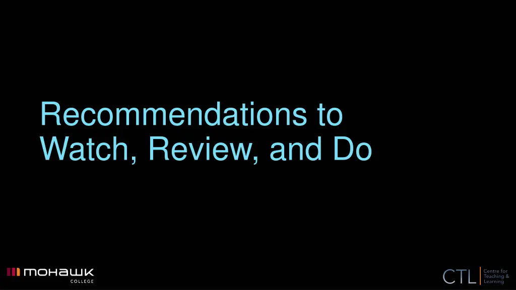 recommendations to watch review and do