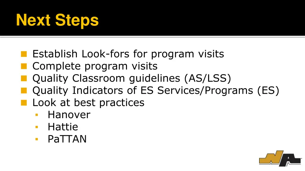 next steps