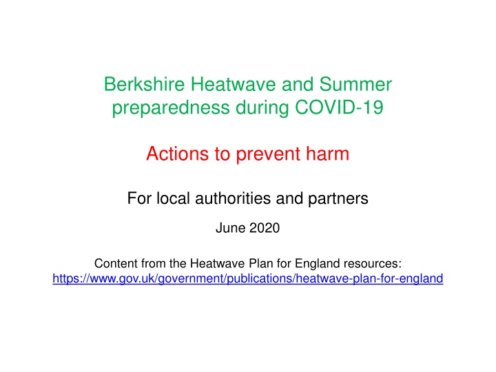 berkshire heatwave and summer preparedness during