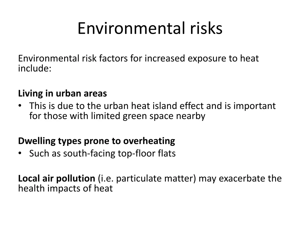 environmental risks