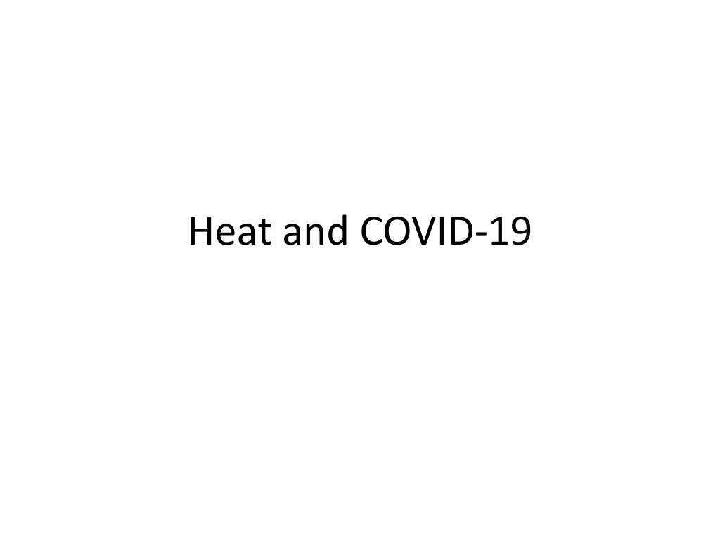 heat and covid 19
