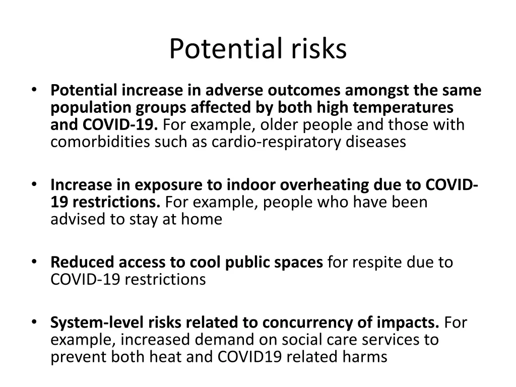 potential risks