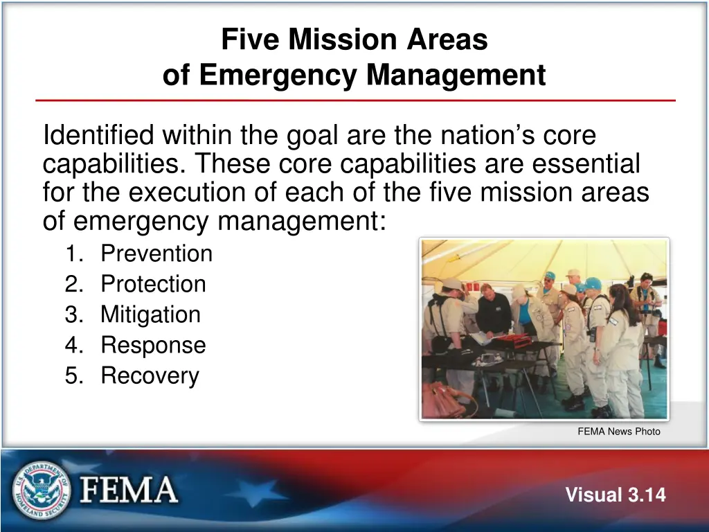 five mission areas of emergency management