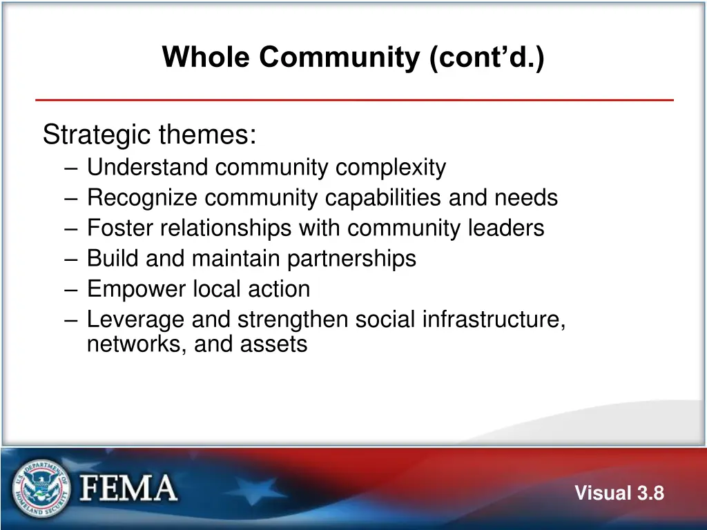 whole community cont d